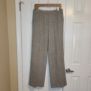 Realties Brown & Cream Herringbone Tweed Dress Pants Size 8 Lined | Early 2000s